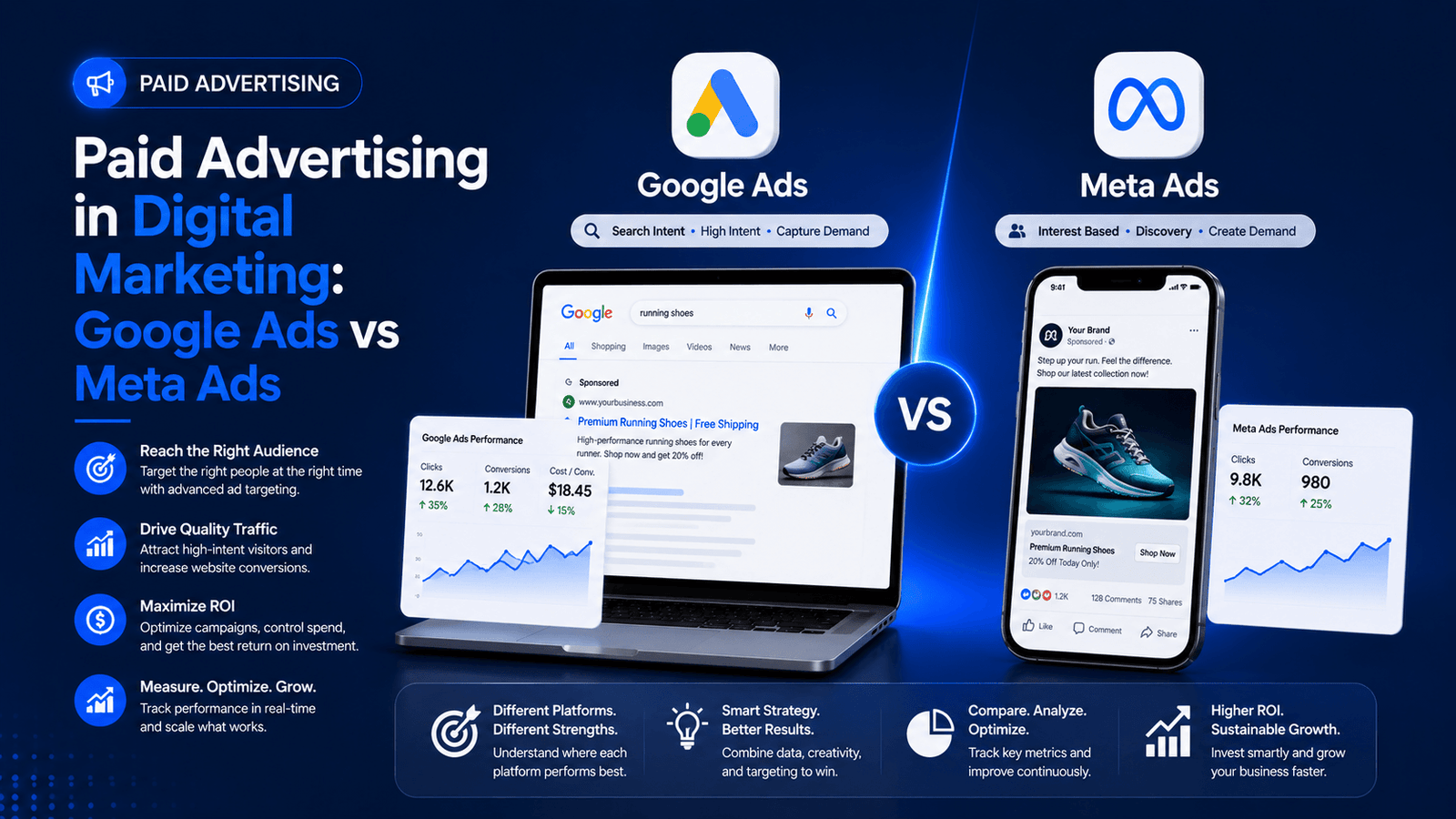Paid Advertising in Digital Marketing Google Ads vs Meta Ads