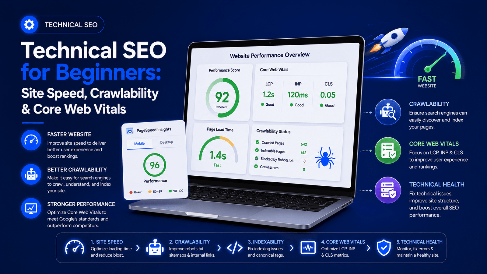 Technical SEO for Beginners: Site Speed, Crawlability & Core Web Vitals Technical SEO for Beginners