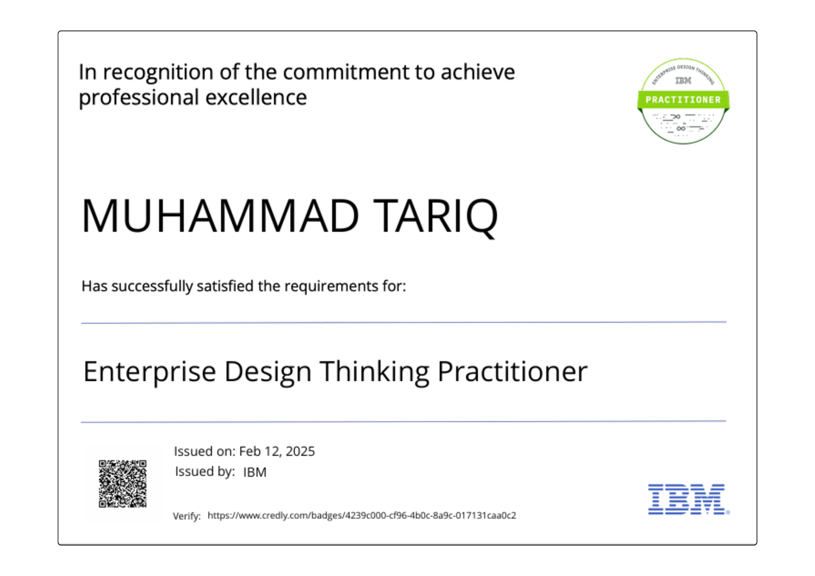Certificate Visual One